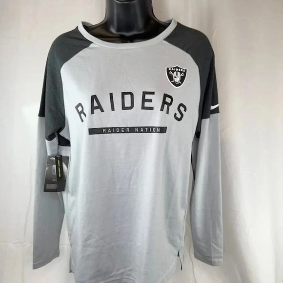 NEW Nike Oakland Raiders Tailgate Long-Sleeve T-Shirt Loose Fit Gray Womens S - Picture 4 of 10